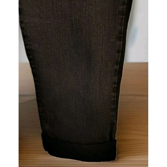 Chico's Women's Cropped Pants Size 1.5 US 10 Black Lace Hem Cotton - Picture 5 of 9